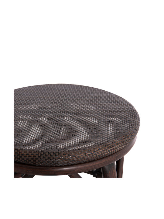 Outdoor Aluminum Garden Stool Chino Brown 36x36x46cm