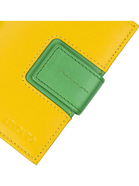 Μεγάλο Δερμάτινο Γυναικείο Πορτοφόλι με RFID Κίτρινο