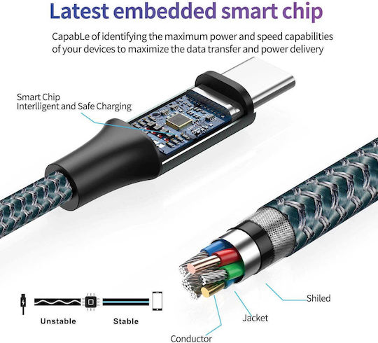 Huawei USB 2.0 Cable USB-C Male - USB-A 60W Green 2m 1000-41870058 2 Pieces