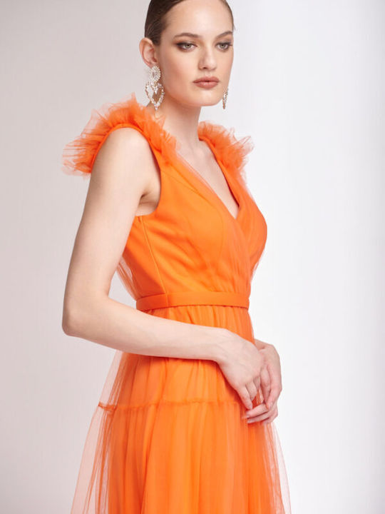 Bellona Maxi Dress for Wedding / Baptism Orange