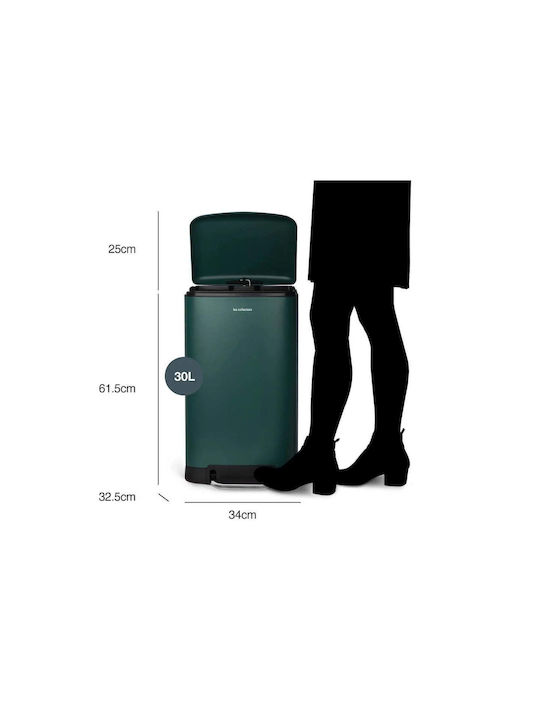 Les Collectors Coș de Gunoi din Oțel Inoxidabil cu Pedală Albastru 30lt 1buc