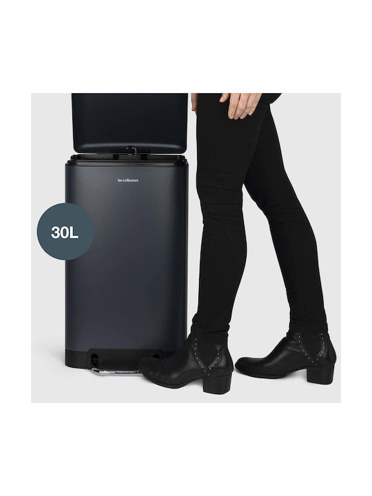Les Collectors Waste Bin Waste made of Stainless Steel with Pedal Blue 30lt 1pcs