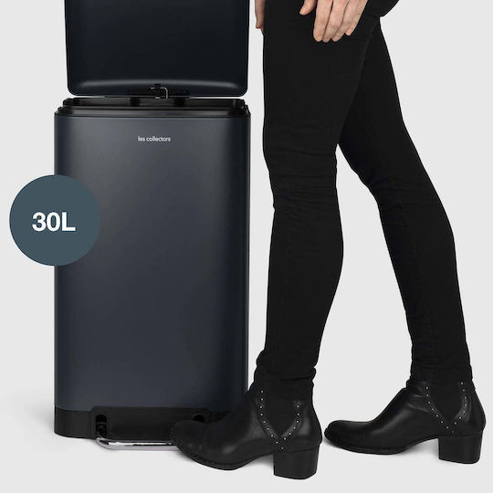 Les Collectors Coș De Gunoi Din Oțel Inoxidabil Cu Pedală Albastru Navy 30lt
