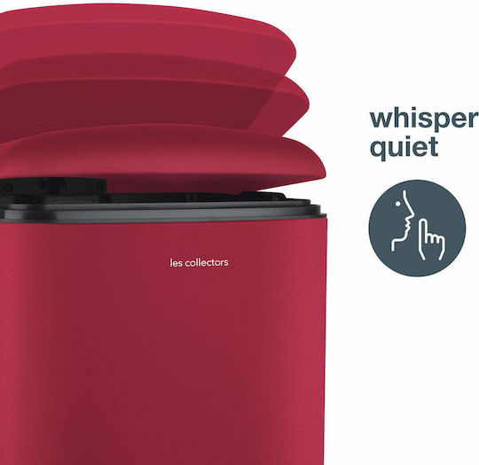 Les Collectors Les Collectors Waste Bin made of Inox Steel with Pedal Red 30lt