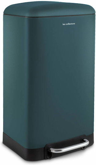 Les Collectors Waste Bin from Inox Steel with Pedal Petrol Blue 30L