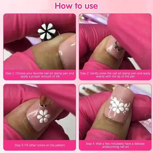 Set mit 6 Nagelkunst-Stempeln