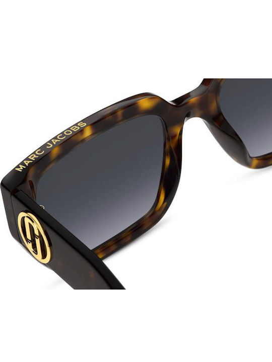 Marc Jacobs Women's Sunglasses with Brown Tartaruga Plastic Frame and Gray Gradient Lens MARC 809/S 086GB