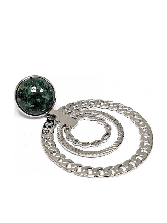 Dangle Steel Earrings with Stones