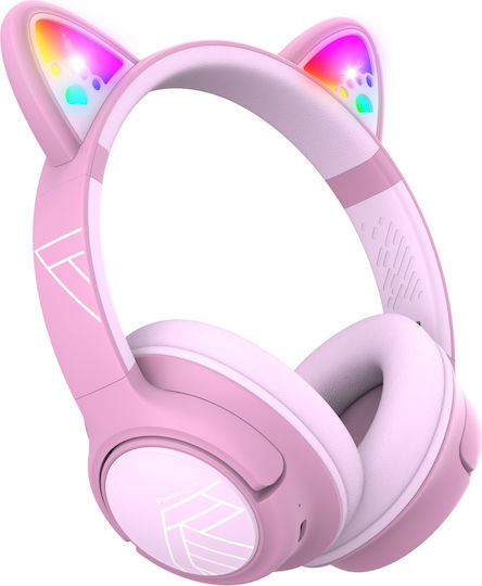 PowerLocus Bobo Katzenohren Kabellose Bluetooth Kinder Über Ohr Kopfhörer mit 45 Stunden Wiedergabezeit Rosa