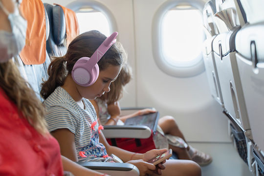 PowerLocus Bobo Katzenohren Kabellose Bluetooth Kinder Über Ohr Kopfhörer mit 45 Stunden Wiedergabezeit Rosa