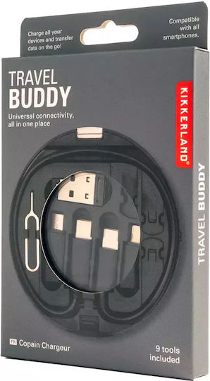 Kikkerland Regular USB to Type-C / micro USB Cable Μαύρο 1m (US241)