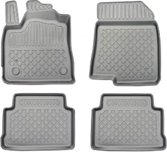 Aristar Set of Front and Rear Mats 4pcs Tray Type for Renault Logan Dacia Jogger / Logan 2014+ Black