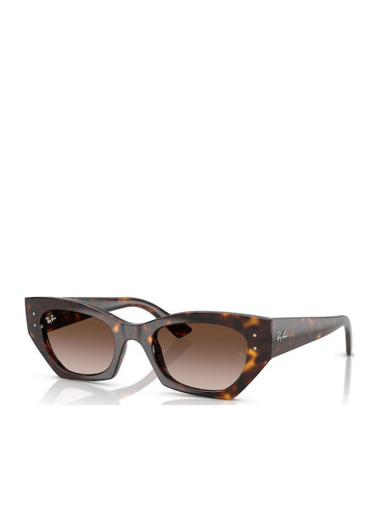 Ray Ban Zena Women's Sunglasses with Brown Tartaruga Plastic Frame and Brown Gradient Lens RB4430 135913