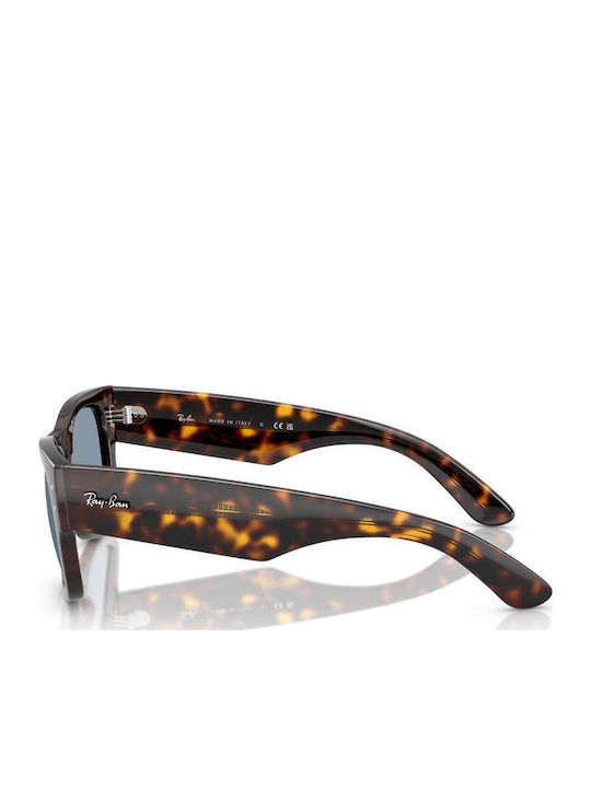 Ray Ban Mega Wayfarer Unisex Ochelari de soare cu Maro Tortoise Cadru și Albastru Lentilă RB0840S 902/56
