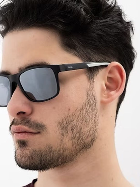 Herren Sonnenbrille mit Horn umrandetem Rahmen Schwarz Matt Polarisiert