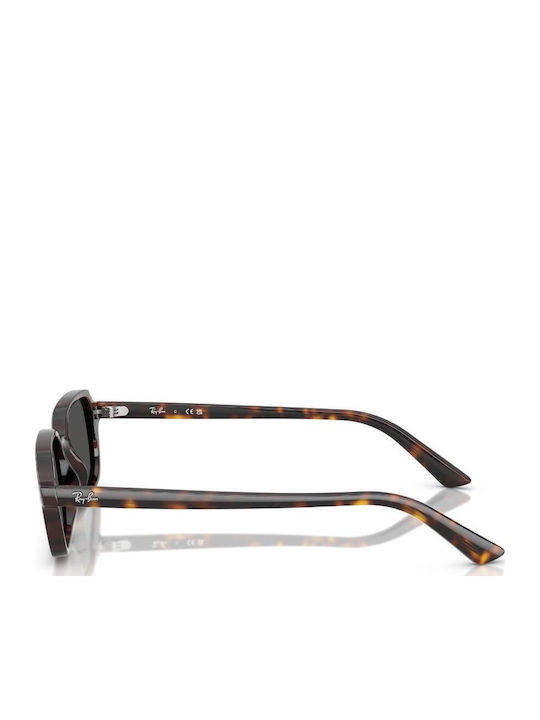 Ray Ban Crystal Unisex Sunglasses with Brown Tartaruga Plastic Frame and Gray Lens RB4455 135987