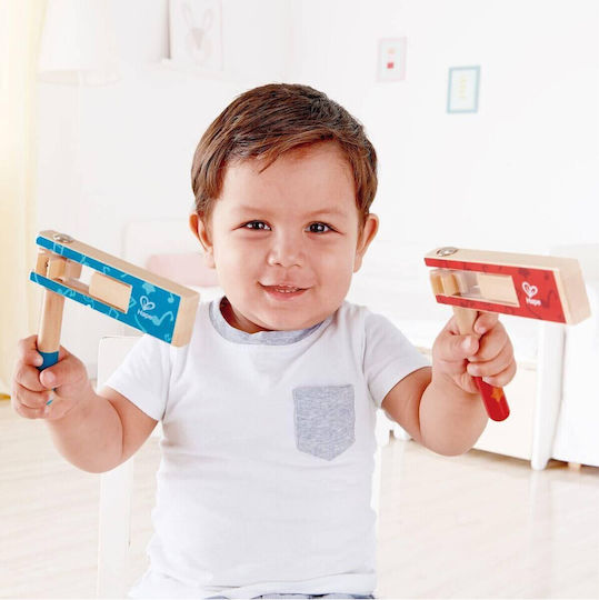 Hape Ξύλινο Κρουστό Ροκάνα Happy Noisemaker Μπλε για 3+ Ετών