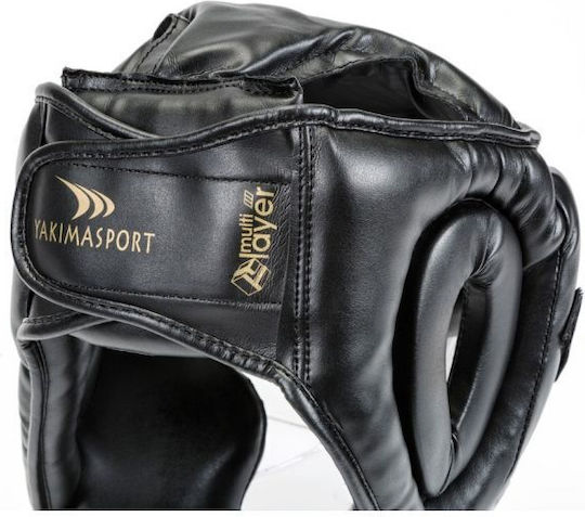 Yakimasport Adult Full Face Boxing Headgear Leather Black