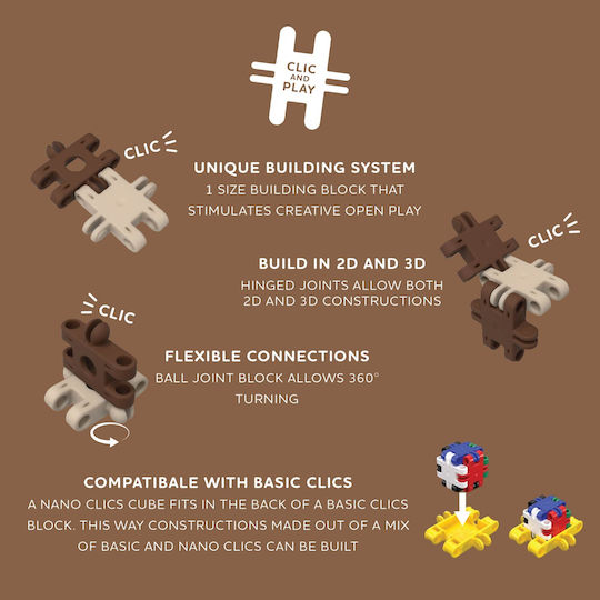 Clics Toys Cuburi De Construit Wildlife Builders Pentru 8+ Ani 250 Bucăți