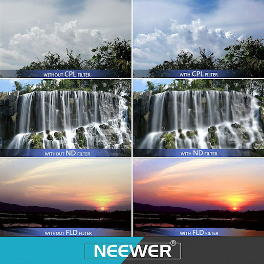 Neewer 77mm Uv Cpl Fld Nd2 Nd4 Nd8 Close-up Filter Kit 1008957