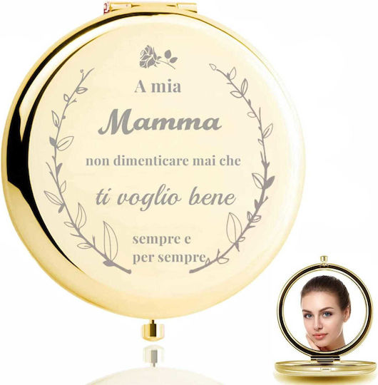 Makeup Mirror Purse Small Compact 1.5x1.5cm Gold