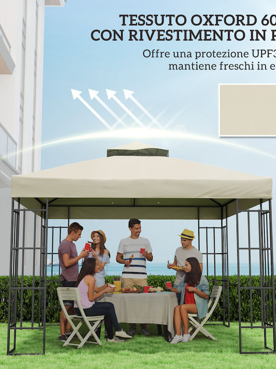 Outsunny Garden Freestanding Gazebo Beige 3x3cm