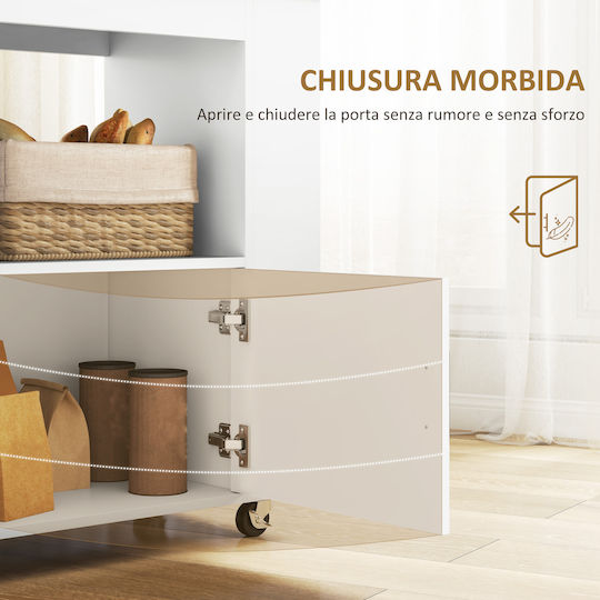 Floor Kitchen Cabinet with White Countertop 83x40x83 cm