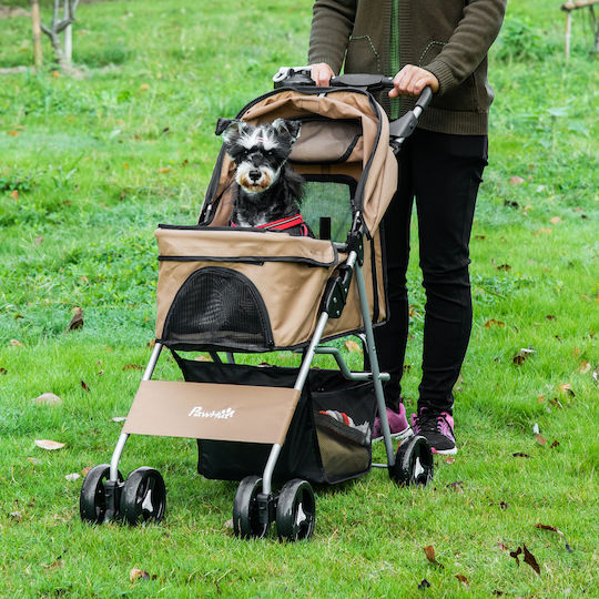 Pawhut Dog/Cat Carrying Brown Basket for 10kg Pets L94xW75xH46cm
