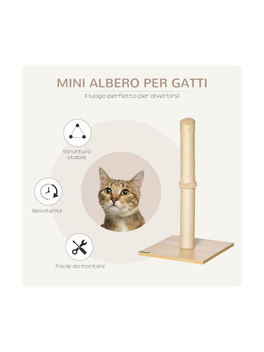 Pawhut Katzen Kratzbaum Pole Beige 6.9x6.9cm