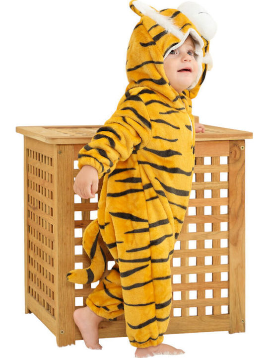 Queen Mother Kids Onesie Winter Velvet Orange Orange Tiger