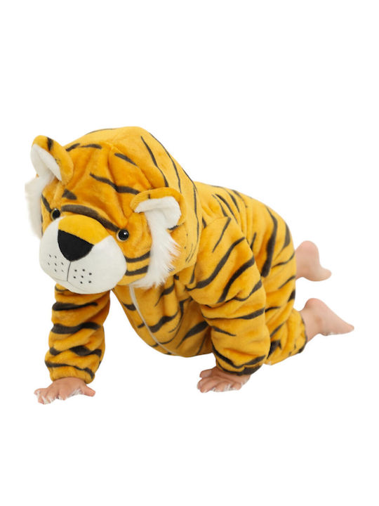 Queen Mother Kids Onesie Winter Velvet Orange Orange Tiger