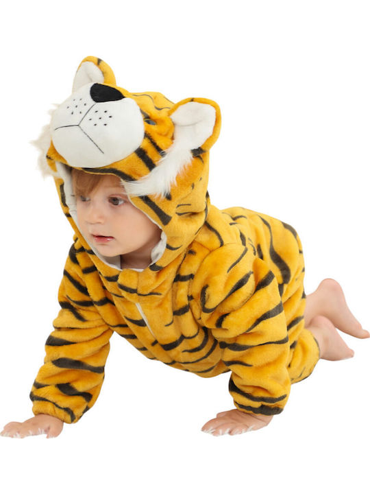 Queen Mother Kids Onesie Winter Velvet Orange Orange Tiger
