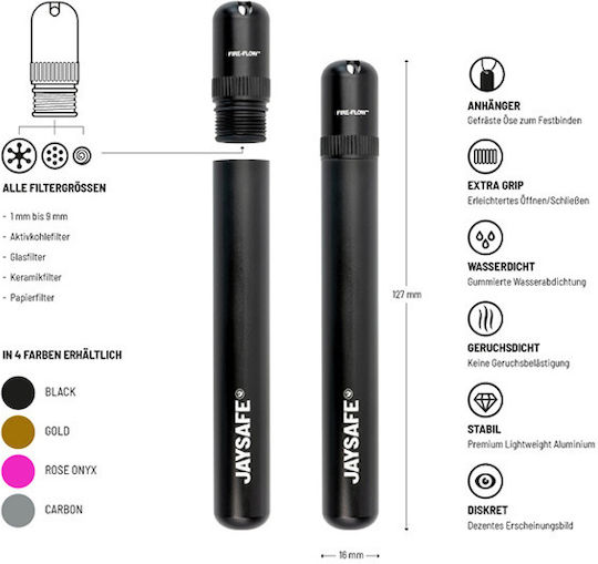 The Bulldog Amsterdam Tabaklagerung Zubehör 11mm Schwarzes