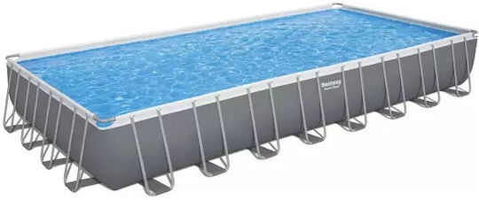 Bestway Πισίνα PVC 52.231lt με Μεταλλικό Σκελετό 956x488x132εκ. Γκρι