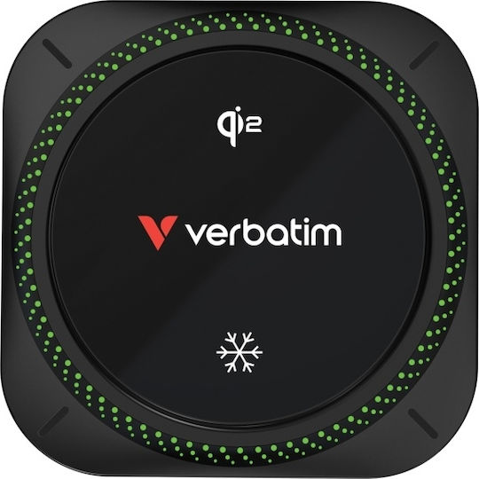 Verbatim Drive Qi2 15w Rgb Βάση Κινητού Αυτοκινήτου με Ρυθμιζόμενα Άγκιστρα και Ασύρματη Φόρτιση Μαύρη