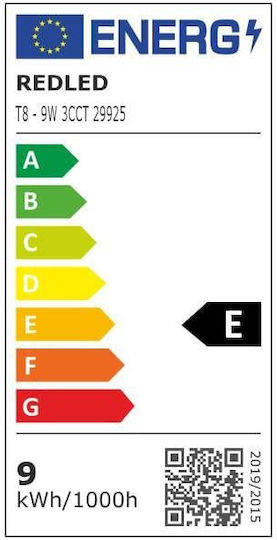 Redled LED Bulb 9W Fluorescent Type 60εκ. for Socket G13 and Shape T8 Warm to Cool White