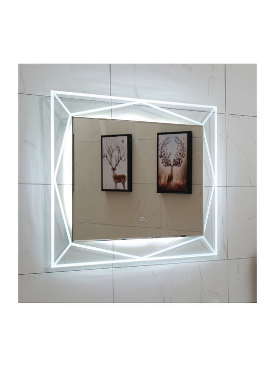Inter Ceramic Arilena Icl 1502 Mirror Bathroom Led Lighting Touch Screen Changeable Colors
