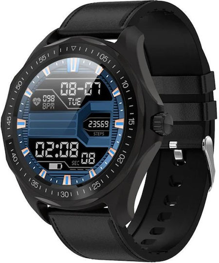 Kingwear S09 Smartwatch mit Pulsmesser (Schwarz)