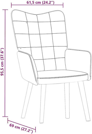 Sessel Samt Gelb 61.5x69x95.5cm