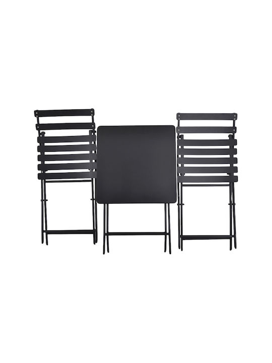 Dining Room Set for Small Outdoor Spaces 3 Pieces Black