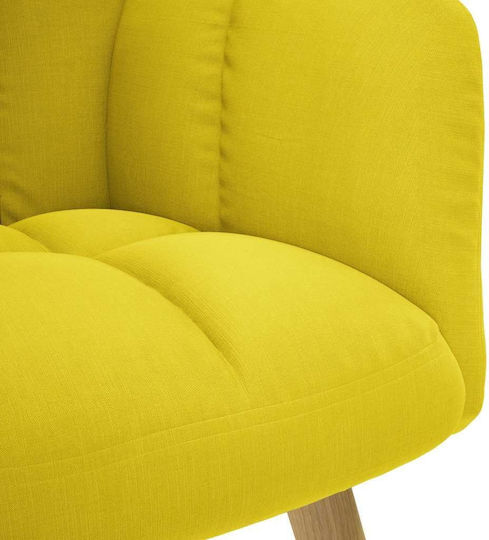 Armchair with Footstool Light Yellow 61.5x69x95.5cm