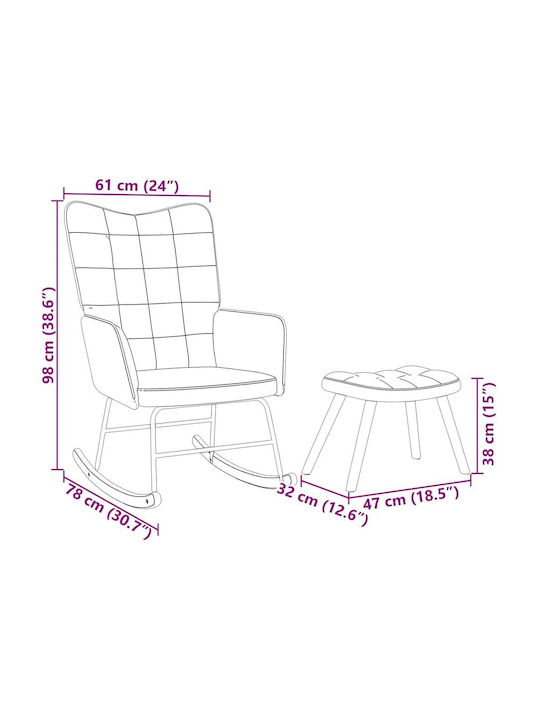 С поставка за крака Кадифен Кафяв 61x78x98см