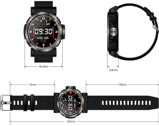 Kingwear S18 Smartwatch με Παλμογράφο (Ασημί)