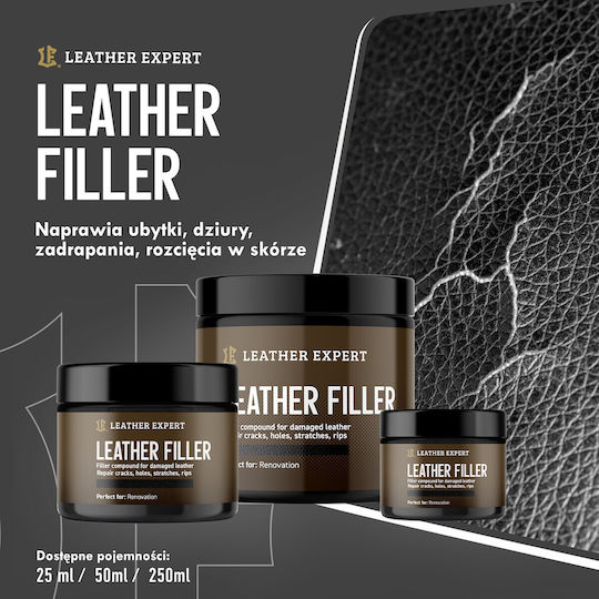 Chit pentru piele neagră 250 ml Leather Expert Le-10-fb250