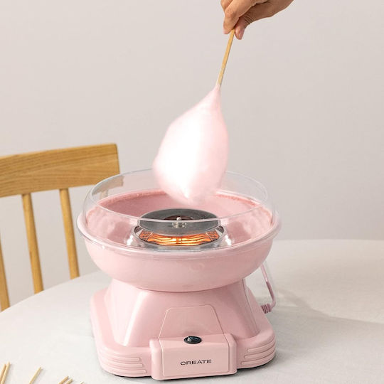 Mașină Retro de Vată de Zahăr Creează Roz Pastel