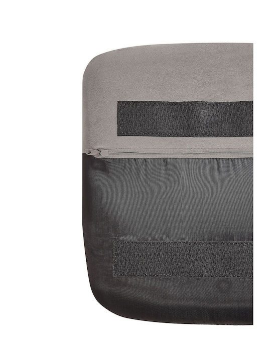 Rocking Armchair Swivel with Footstool Szary 40x40x82cm