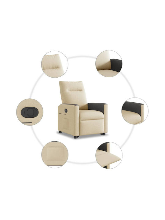 Relax Armchair with Footstool Cream 50x54x100cm