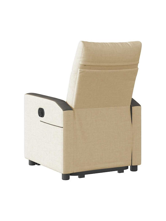 Relax Armchair with Footstool Cream 50x54x100cm
