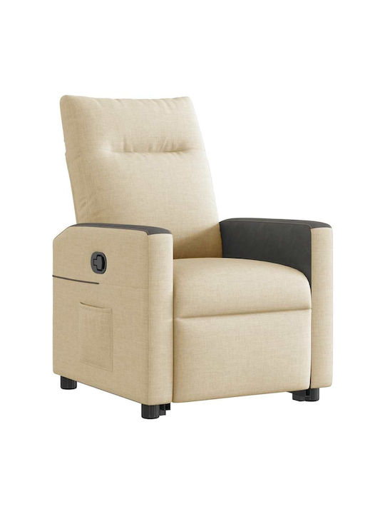 Relax Armchair with Footstool Cream 50x54x100cm