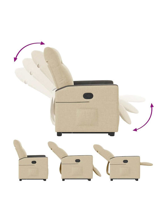 Relax Armchair with Footstool Cream 50x54x100cm